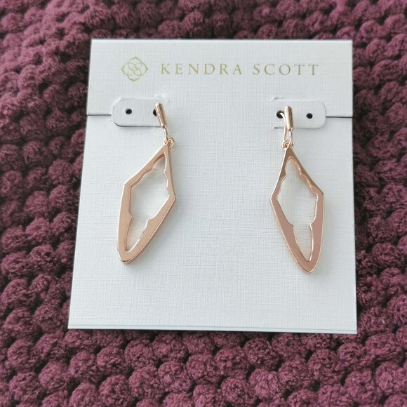 Kendra Scott Jewelry - Kendra Scott Rose Gold Elongated Abbie Open Frame Earrings NEW